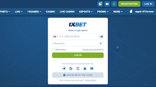1xbet password recovery and OTP safety login screen